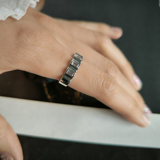 Silver ring with cubic zirconia