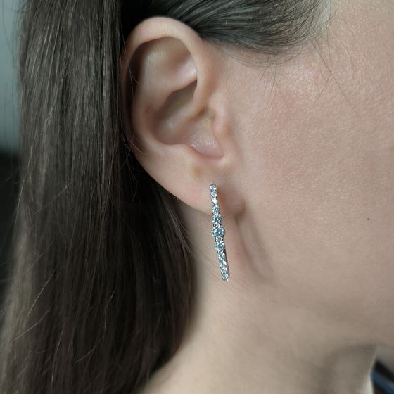 Срібні сережки з фіанітами