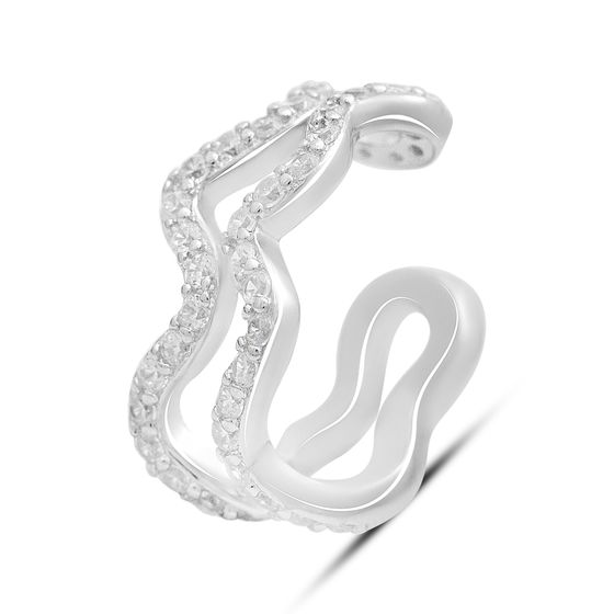 Silver earrings with cubic zirconia