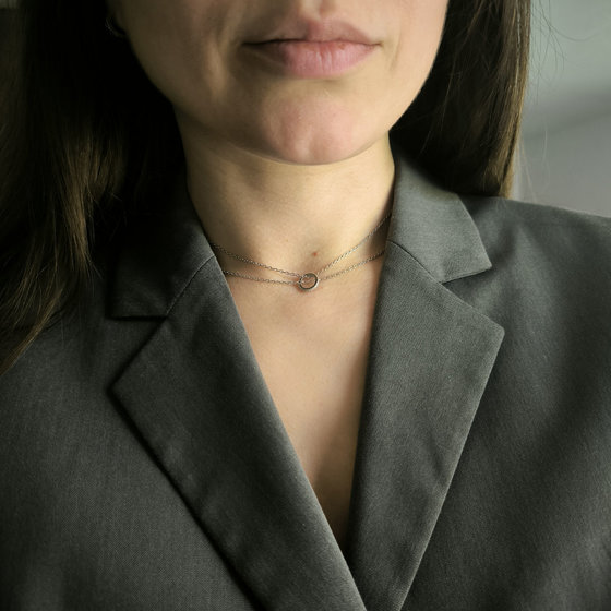 Silver necklace with cubic zirconia