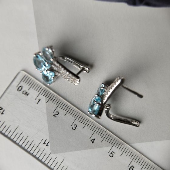 Срібні сережки з топазом 8.333ct