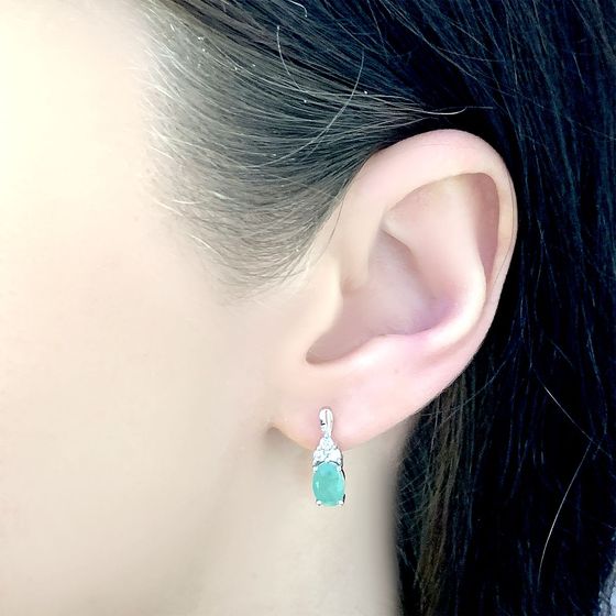 Серебряные серьги с изумрудом 1.939ct