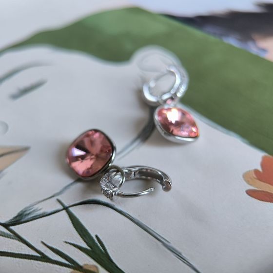 Срібні сережки з фіанітами