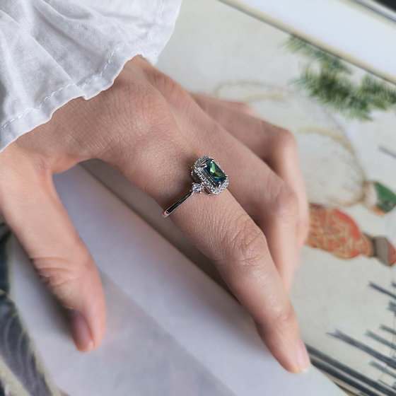 Silver ring with mystic topaz