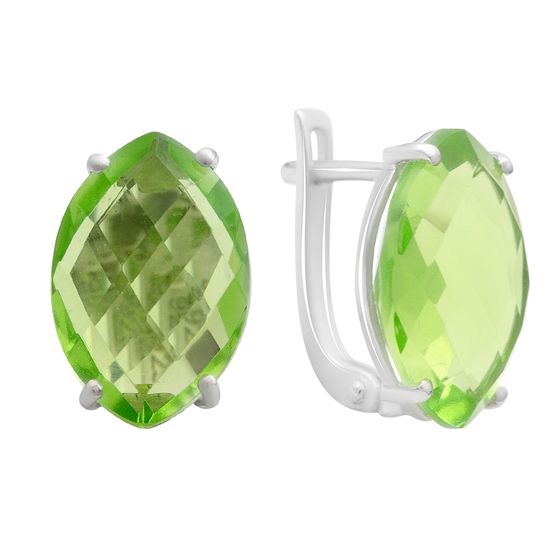 Silver earrings with chrysolite (9.726 ct)