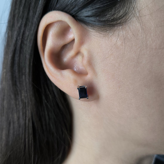 Срібні сережки з сапфіром nano 1.675ct