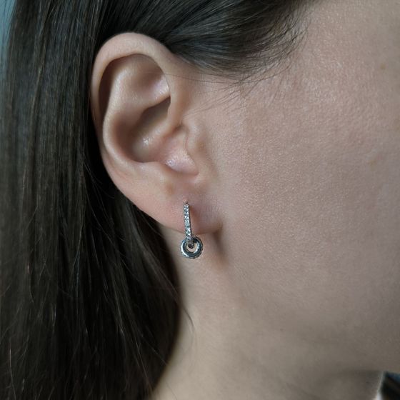 Срібні сережки з фіанітами