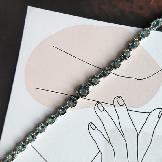 Срібний браслет з містичним топазом 5,642 карата