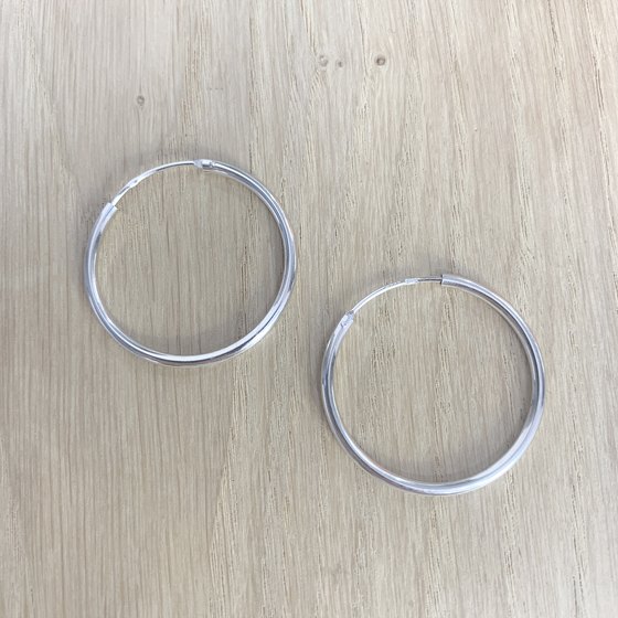 Silver earrings without stones