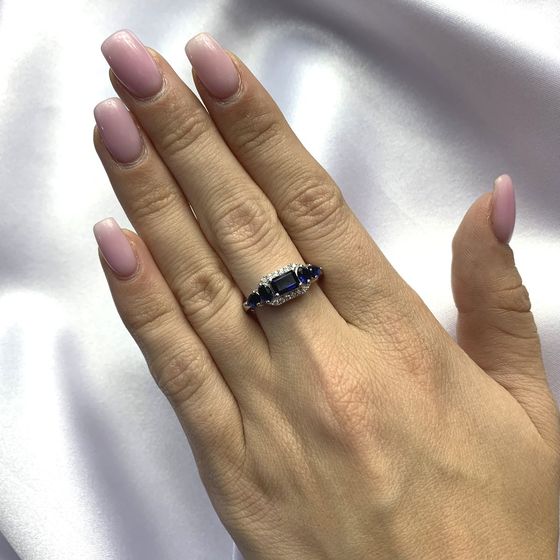 Серебряное кольцо с сапфиром nano 1.13ct