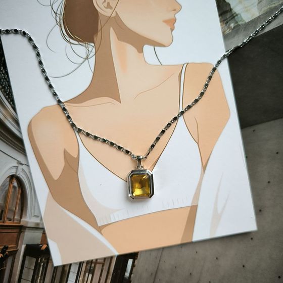 Срібна підвіска з цитрином nano 3ct