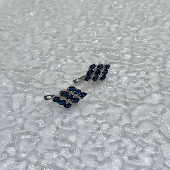Silver earrings with sapphire nano 0.69ct