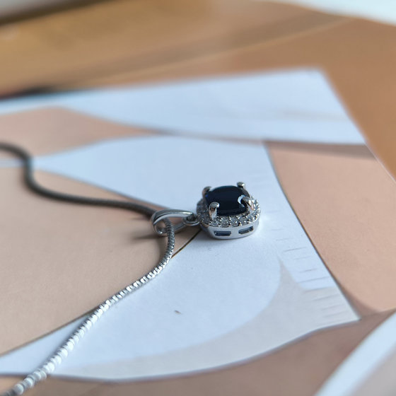 Срібна підвіска з сапфіром nano 1.099ct