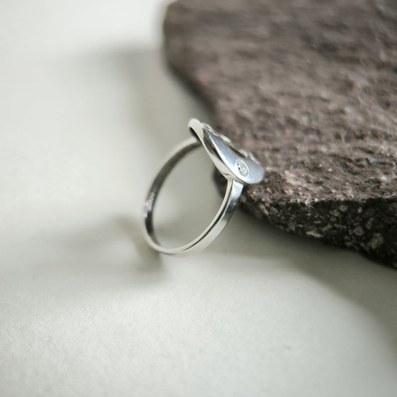 Silver ring with cubic zirconia