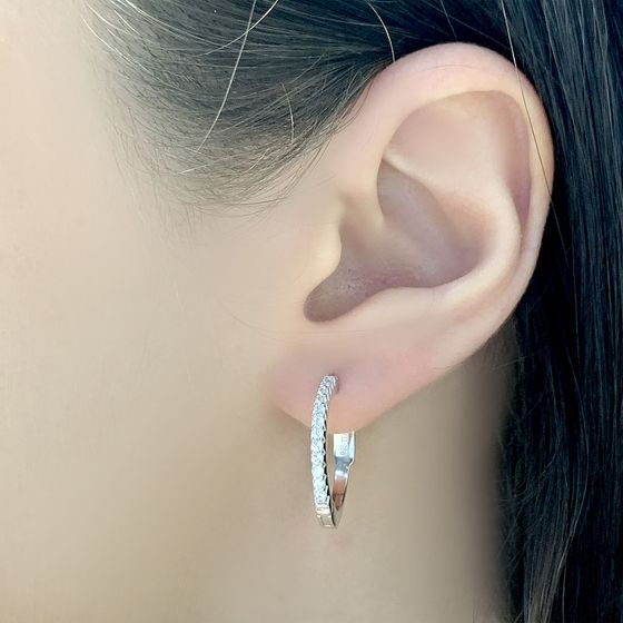 Срібні сережки з фіанітами