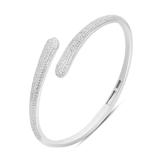 Silver bracelet with cubic zirconia