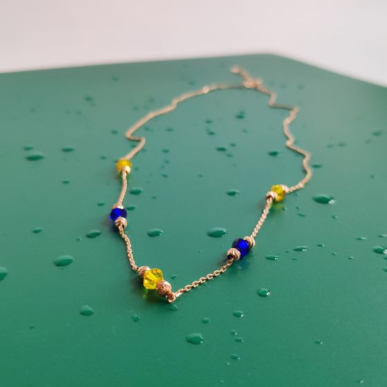 Золотое колье с фианитами 2ct