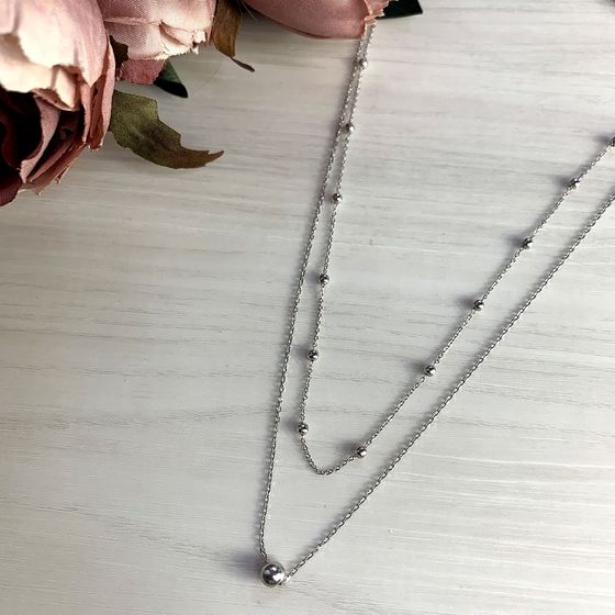 Silver necklace without stones