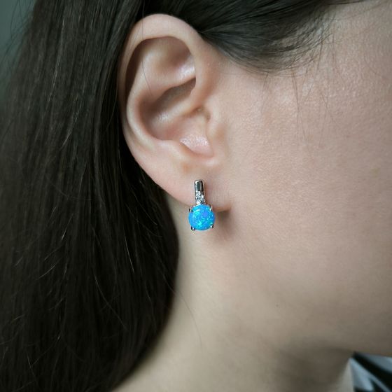 Серебряные серьги с опалом 1.698ct
