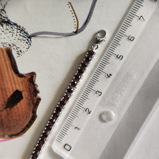 Срібний браслет з гранатом 6.418ct