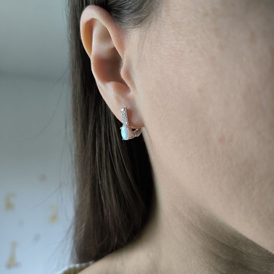 Серебряные серьги с опалом 0.875ct