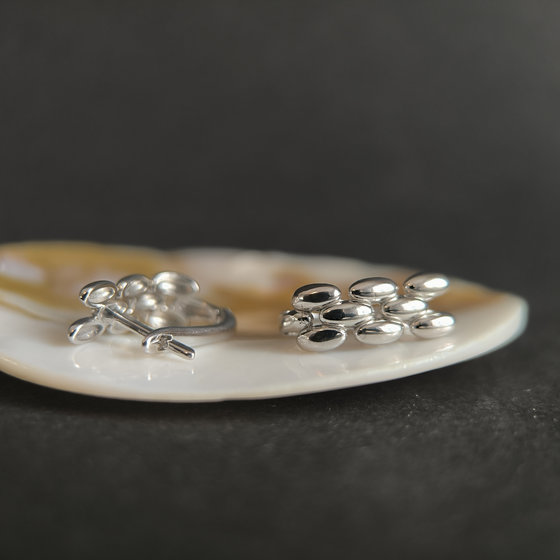 Silver earrings without stones