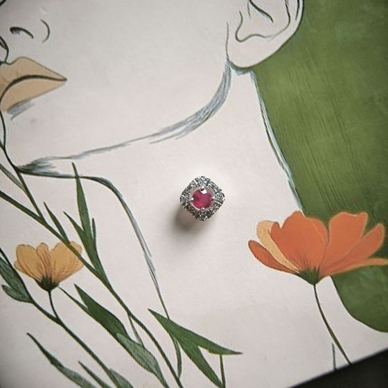 Серебряная подвеска с рубином 0.525ct