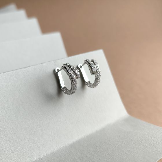 Серебряные серьги с фианитами