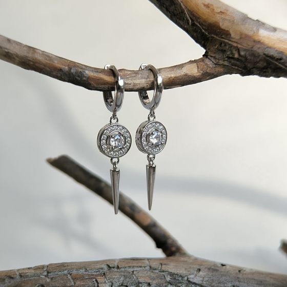 Срібні сережки з фіанітами