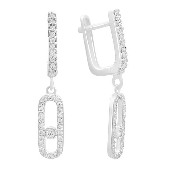 Срібні сережки з фіанітами