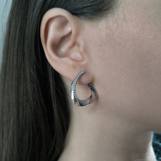 Silver Earrings with Fianites