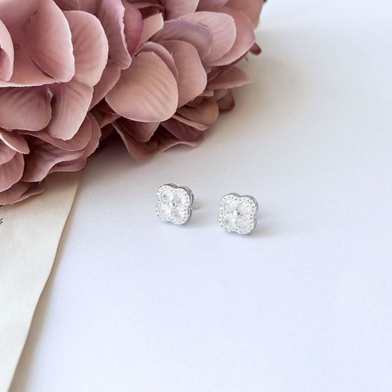 Срібні сережки з фіанітами