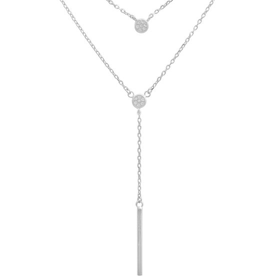 Silver necklace with phianites