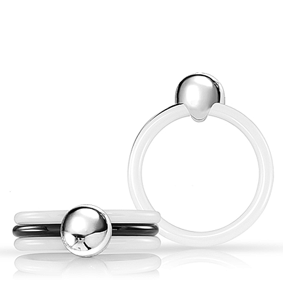 Silver ring with ceramics