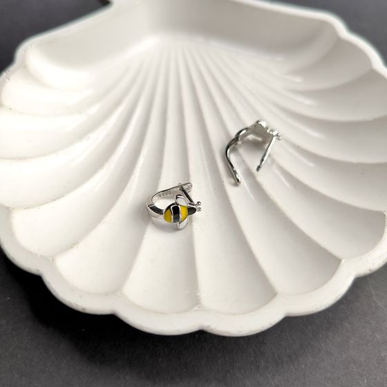 Серебряные серьги с емаллю