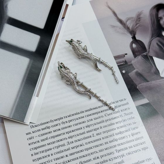 Срібні сережки з фіанітами