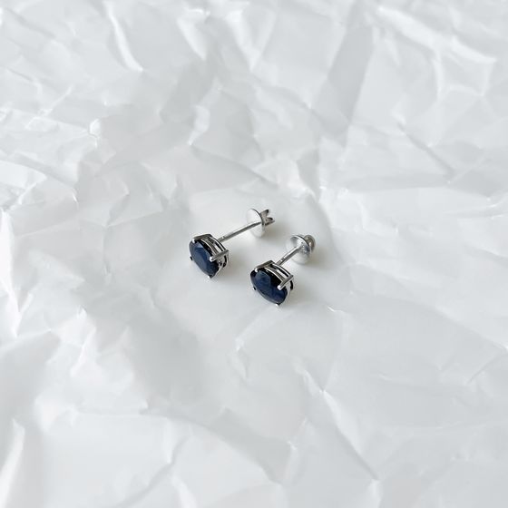 Срібні сережки з сапфіром 3.192ct