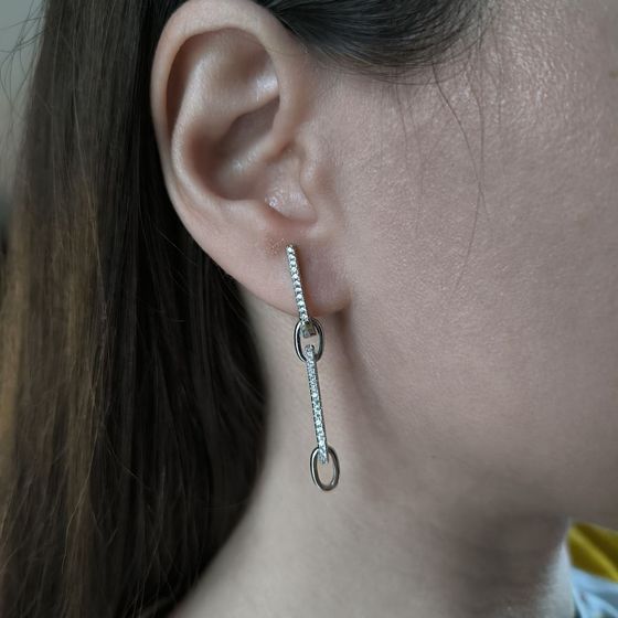 Срібні сережки з фіанітами