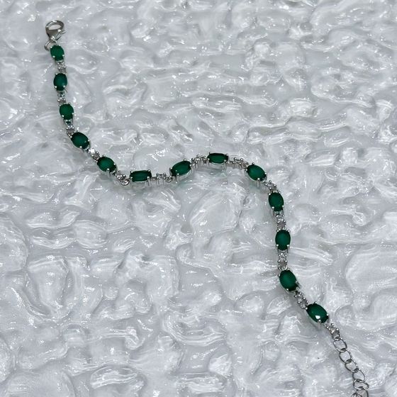 Silver bracelet with agate (6.142 carats)