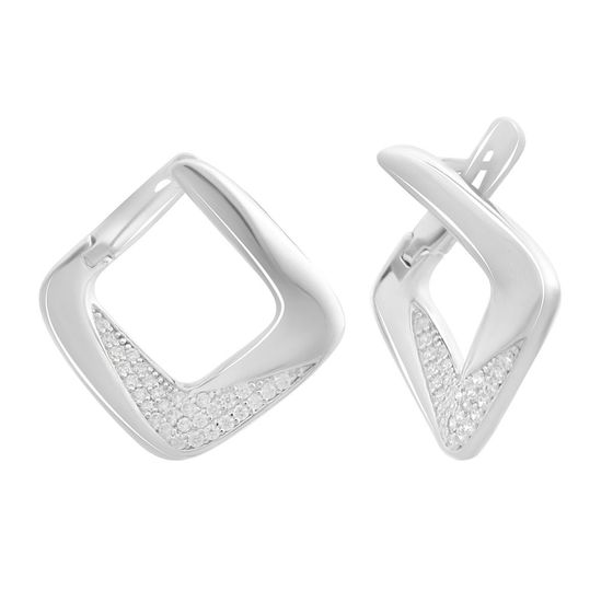 Срібні сережки з фіанітами