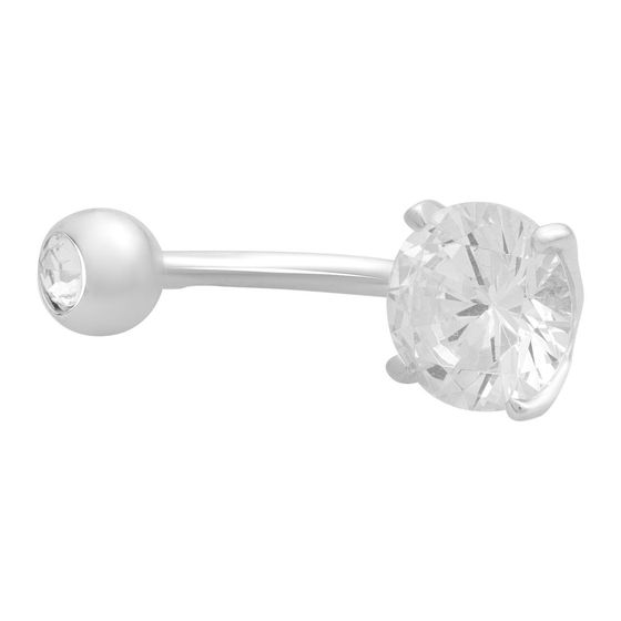 Silver piercing with phianites