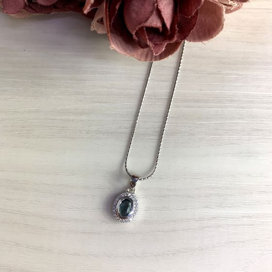 Серебряная подвеска с топазом Лондон Блю 0.86ct