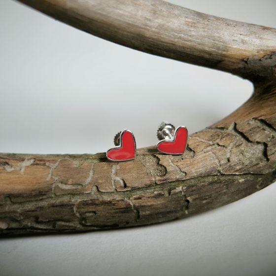 Срібні сережки з емаллю