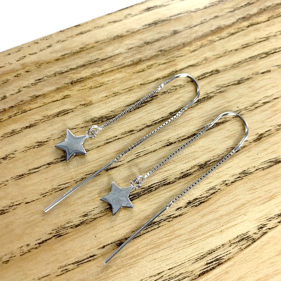 Silver earrings without stones