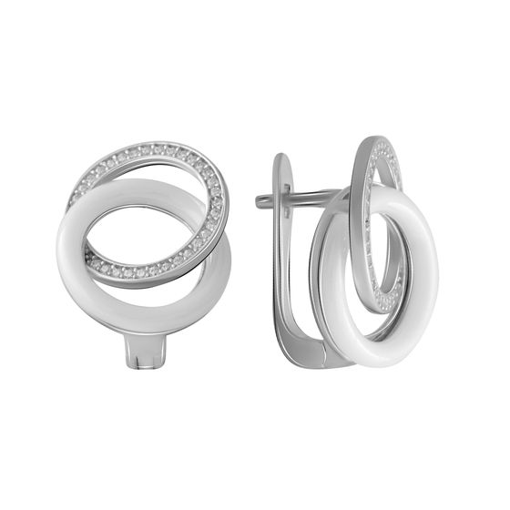Silver earrings with ceramics