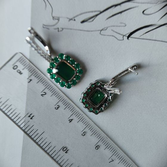 Серебряные серьги с агатом 7.73ct