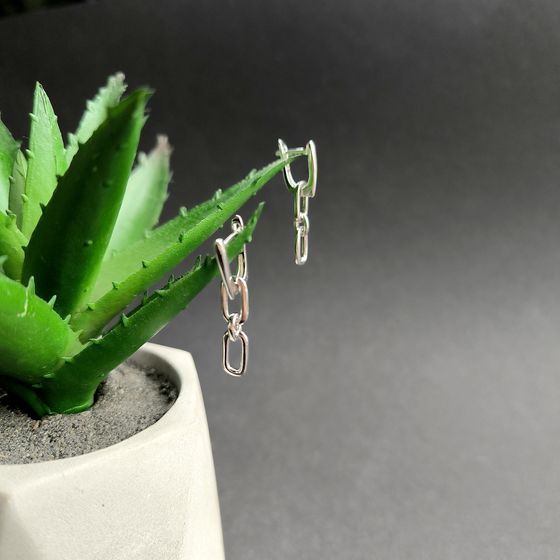 Silver earrings without stones