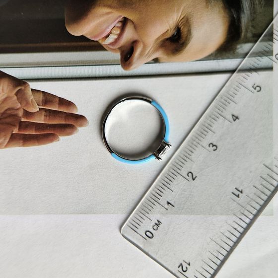 Silver ring with phianites, semallu