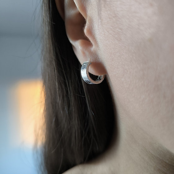 Silver earrings without stones