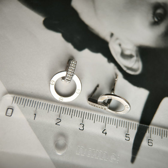 Silver earrings with cubic zirconia
